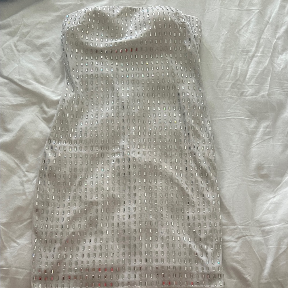 Windsor White Strapless Sequin Dress
